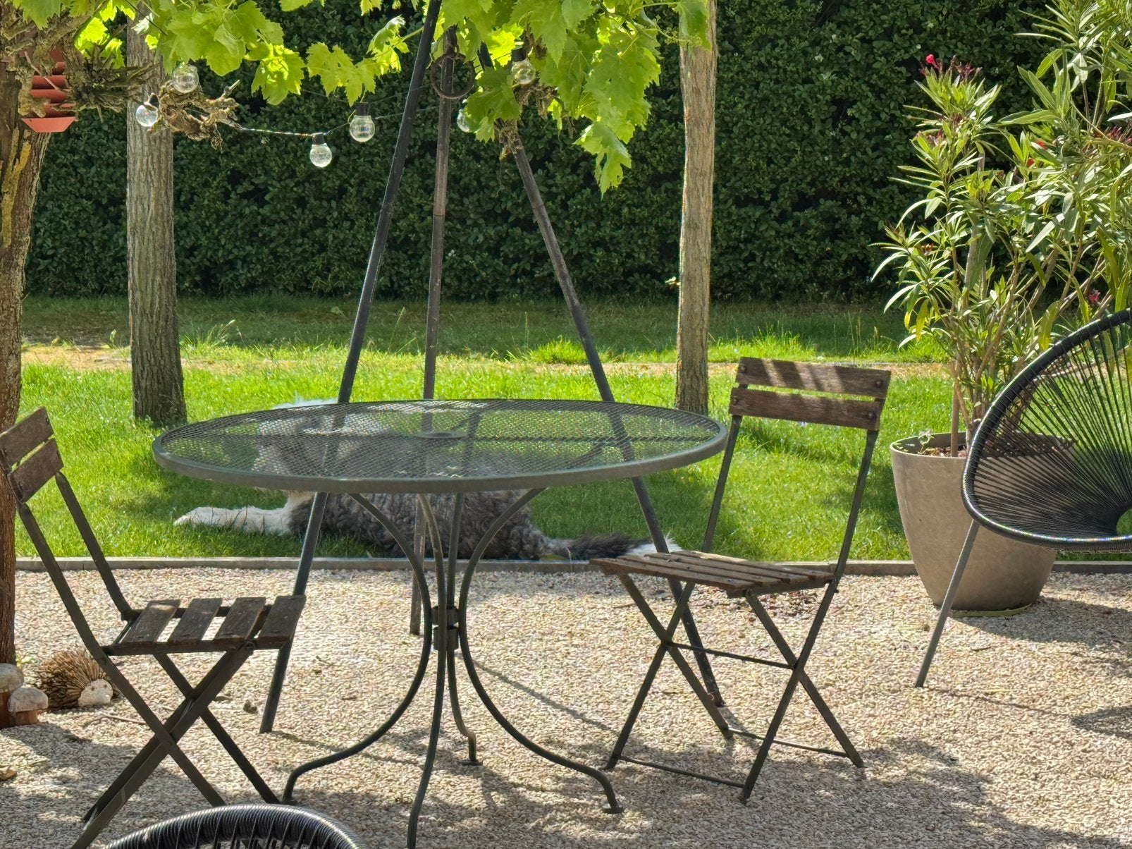 Set de jardin en fer forgé, Jardin & Terrasse, Enlèvement, Utilisé, Bois, Salons de jardin