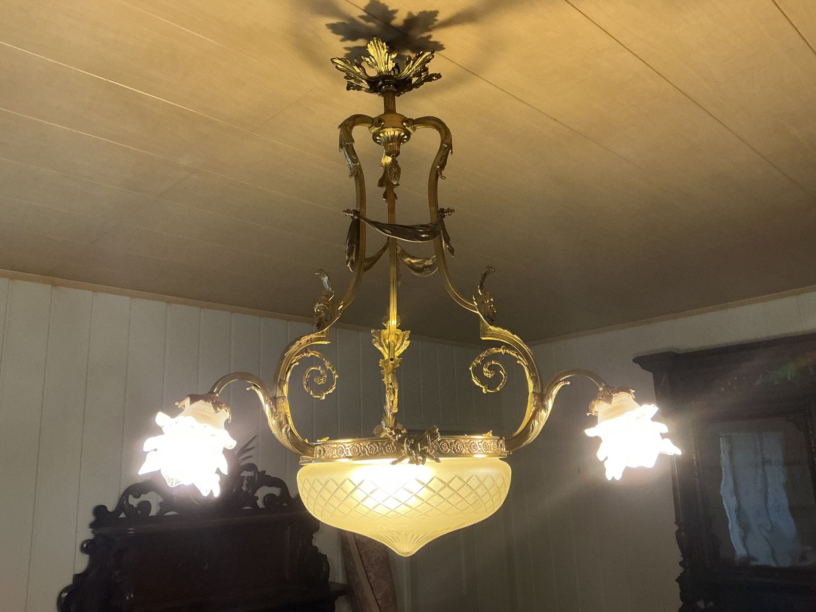 Vintage kroonluchter, Huis en Inrichting, Lampen | Kroonluchters, Ophalen of Verzenden, Zo goed als nieuw
