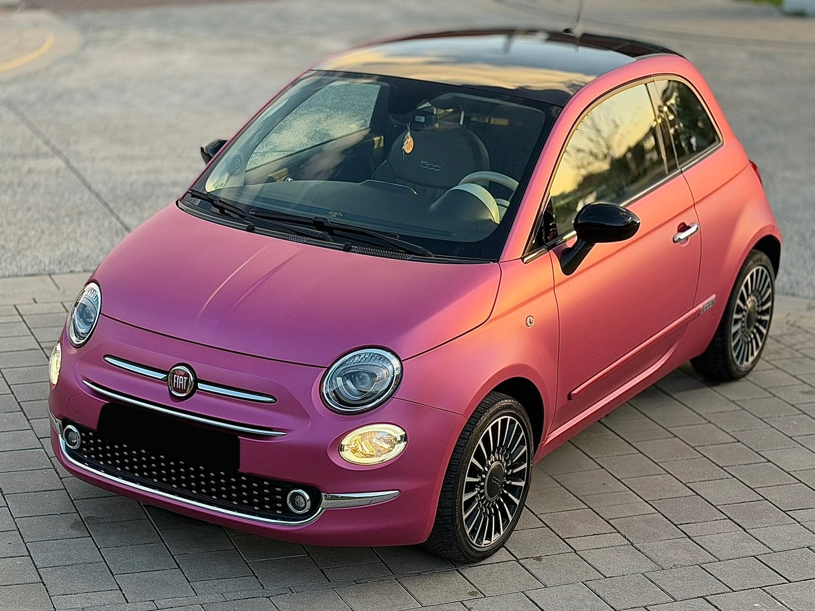 FIAT 500 1.2 ~ ROZE WRAP ~ CRUISE CTRL ~ LEDER ~ NIEUWE DIST, Autos, Cuir, Achat, Phares au xénon, Euro 6