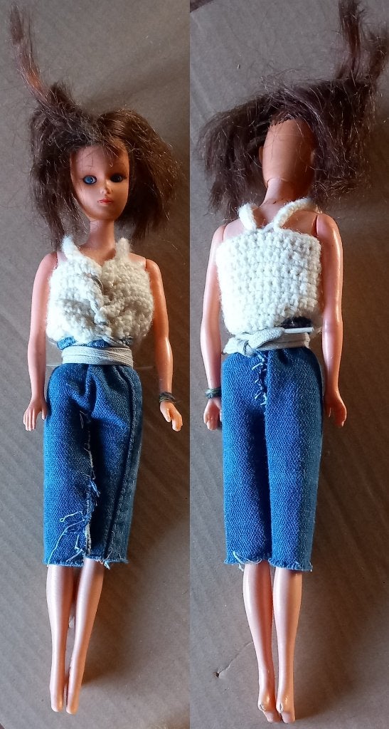Vintage 1970’s Barbie blouse en tricot et pantalon corsaire, Enfants & Bébés, Enlèvement ou Envoi, Utilisé, Barbie