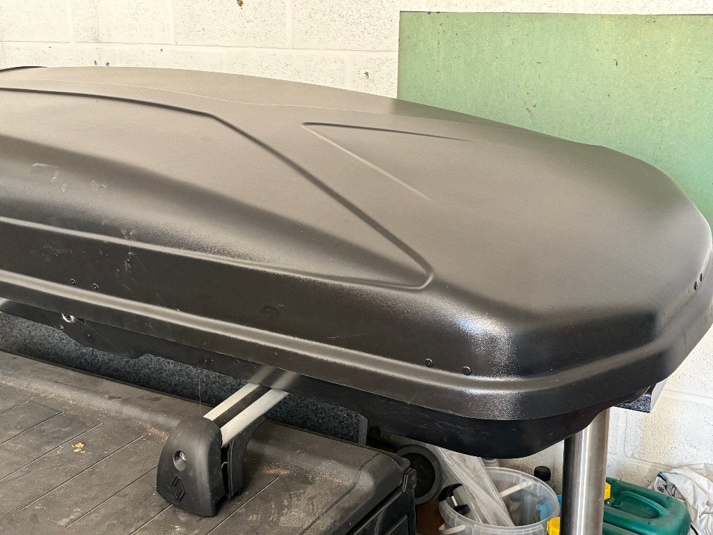 Originele Renault Espace dakdragers + dakkoffer 630L, Auto diversen, Ophalen, Zo goed als nieuw
