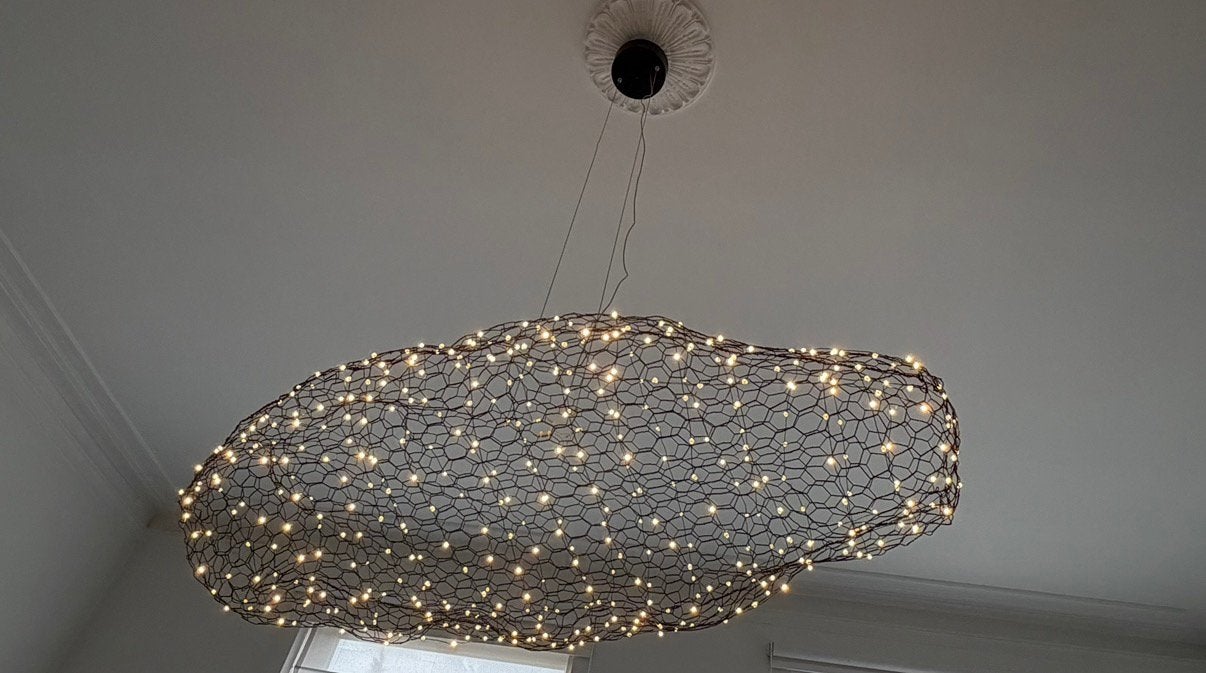 Hayden LED Premium-ophanging, zwevend wolkeffect, Huis en Inrichting, Lampen | Kroonluchters, Ophalen, Zo goed als nieuw