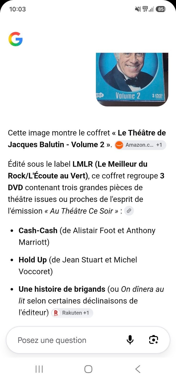dvd, Enlèvement ou Envoi