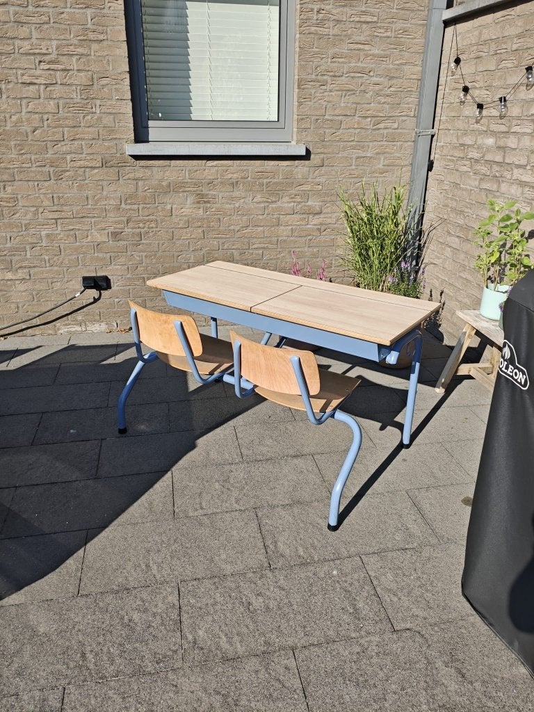 Vintage schoolbank, Huis en Inrichting, Vintage, Ophalen, Schoolbureau