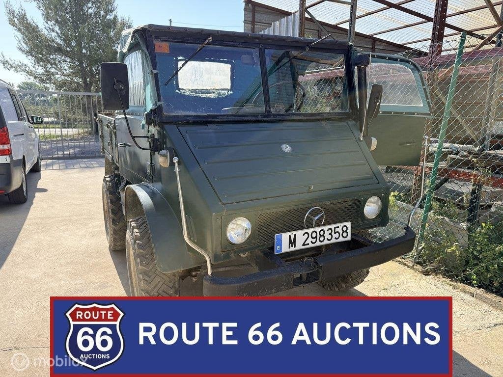 Mercedes-Benz Unimog 411 | 1962 | Route 66 Auctions, Auto's, Zwart, Mercedes-Benz, Bedrijf, Handgeschakeld
