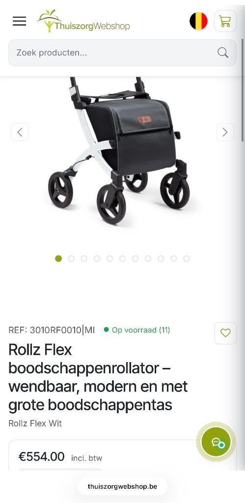 Rollz Flex² rollator / boodschappentrolley–Pebble White–2022, Ophalen, Lichtgewicht, Zo goed als nieuw