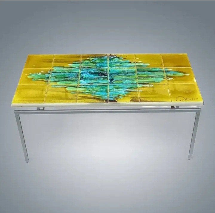 Table basse Vintage Céramique De Nisco (signée) 1960's, Enlèvement