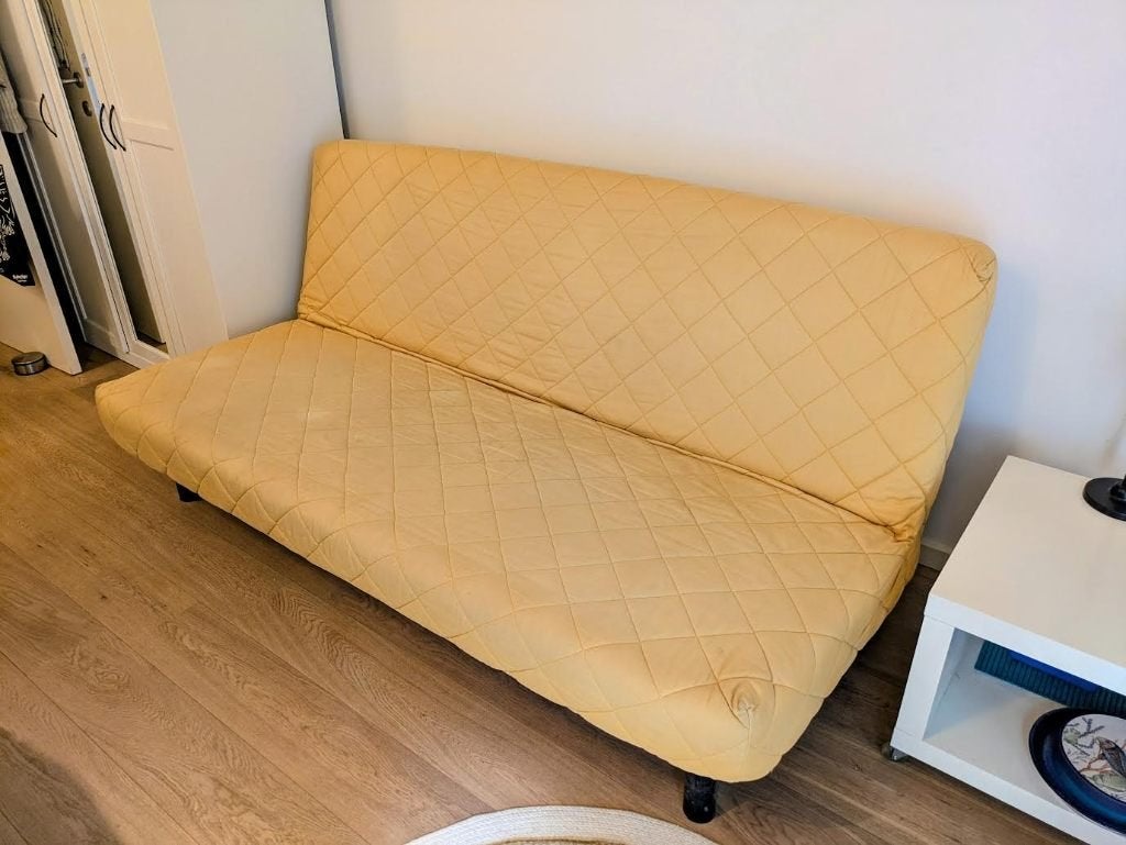 canapé lit, Maison & Meubles, Canapés | Salons, 125 à 150 cm, Enlèvement, Utilisé, Bois