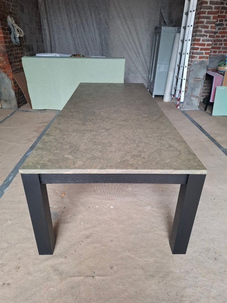 Massieve natuursteen eettafel 280 cm, Huis en Inrichting, Ophalen, 100 tot 150 cm, 200 cm of meer, Zo goed als nieuw