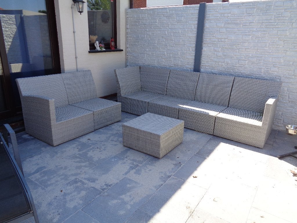 Tuinset Bois Le Duc 6 personen, Tuin en Terras, Tuinsets en Loungesets, Gebruikt, Tuinset, Kunststof, 6 zitplaatsen, Bank, Bijzettafel