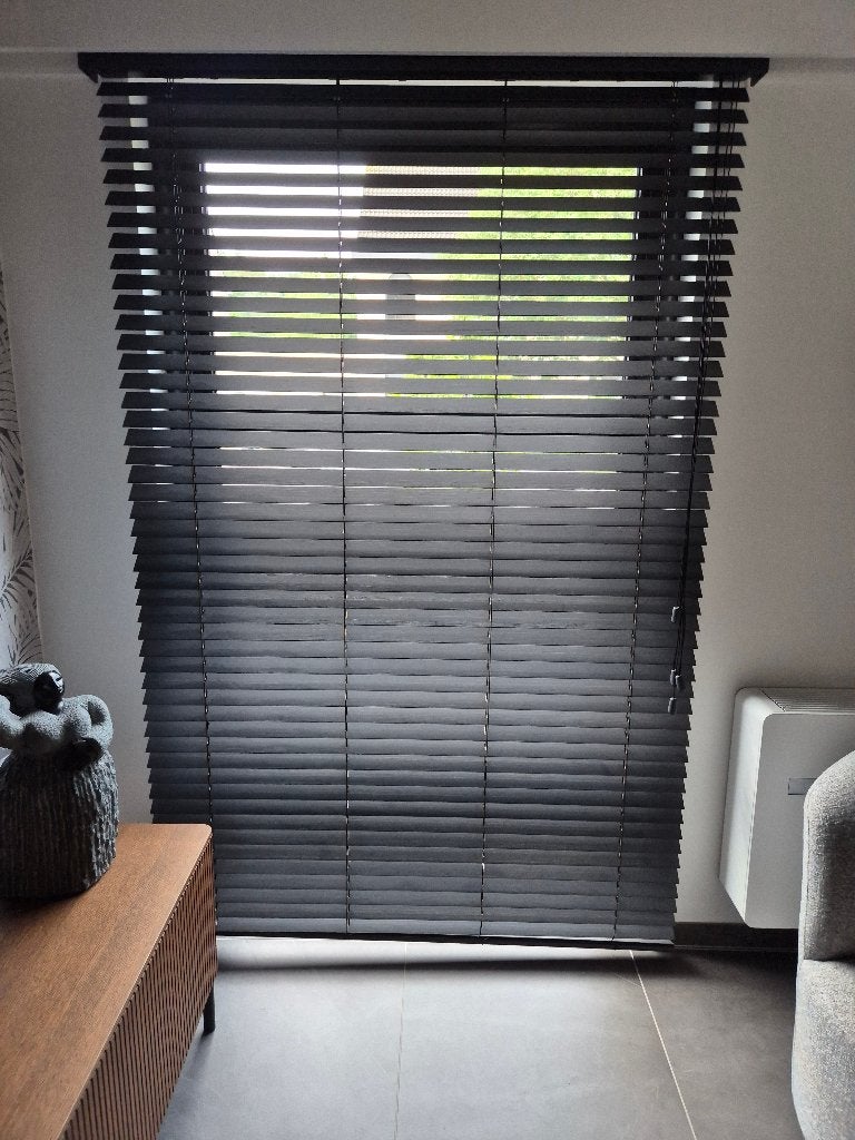 Stores en bois noirs - 3 pièces, 100 à 150 cm, Enlèvement, Utilisé, 200 cm ou plus