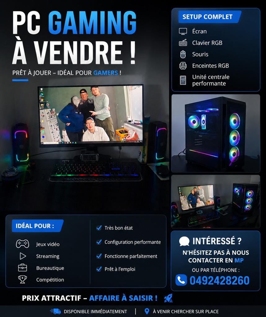 Je vends un PC gaming, Hobby & Loisirs créatifs, Enlèvement ou Envoi
