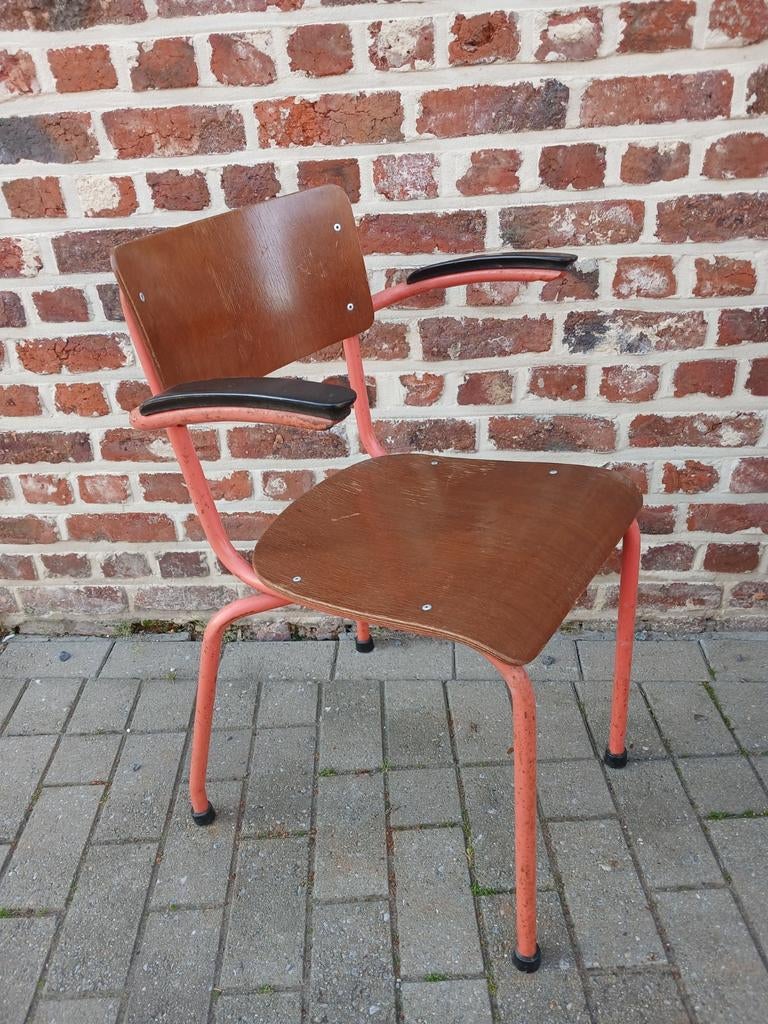 5 Vintage schoolstoelen, Ophalen, Metaal