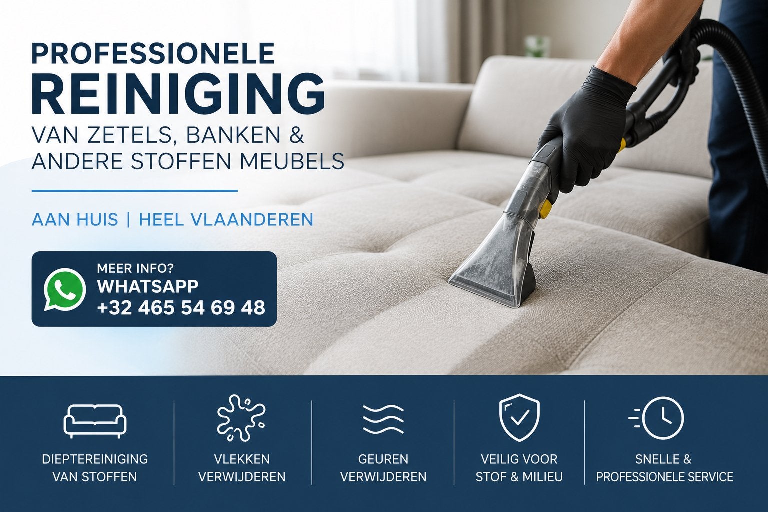 Zetel-, Bank- en Matrasreiniging aan Huis | Heel Vlaanderen