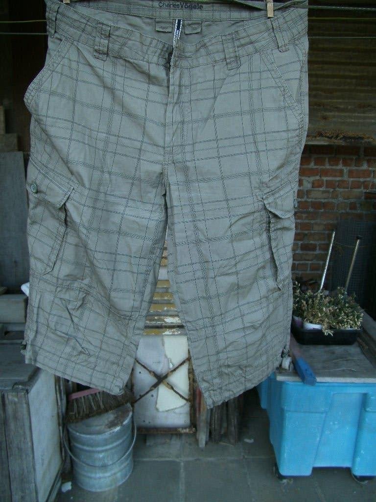 grijze geruite korte jongensbroek maat 34, Gris, Enlèvement ou Envoi, Autres tailles, Porté
