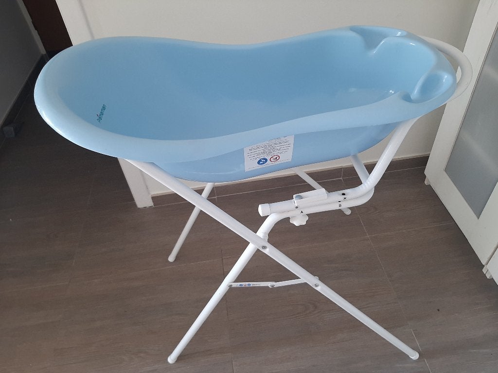 Baignoire bébé Prémaman + support pliable, Enlèvement, Comme neuf, Baignoire, Autres marques