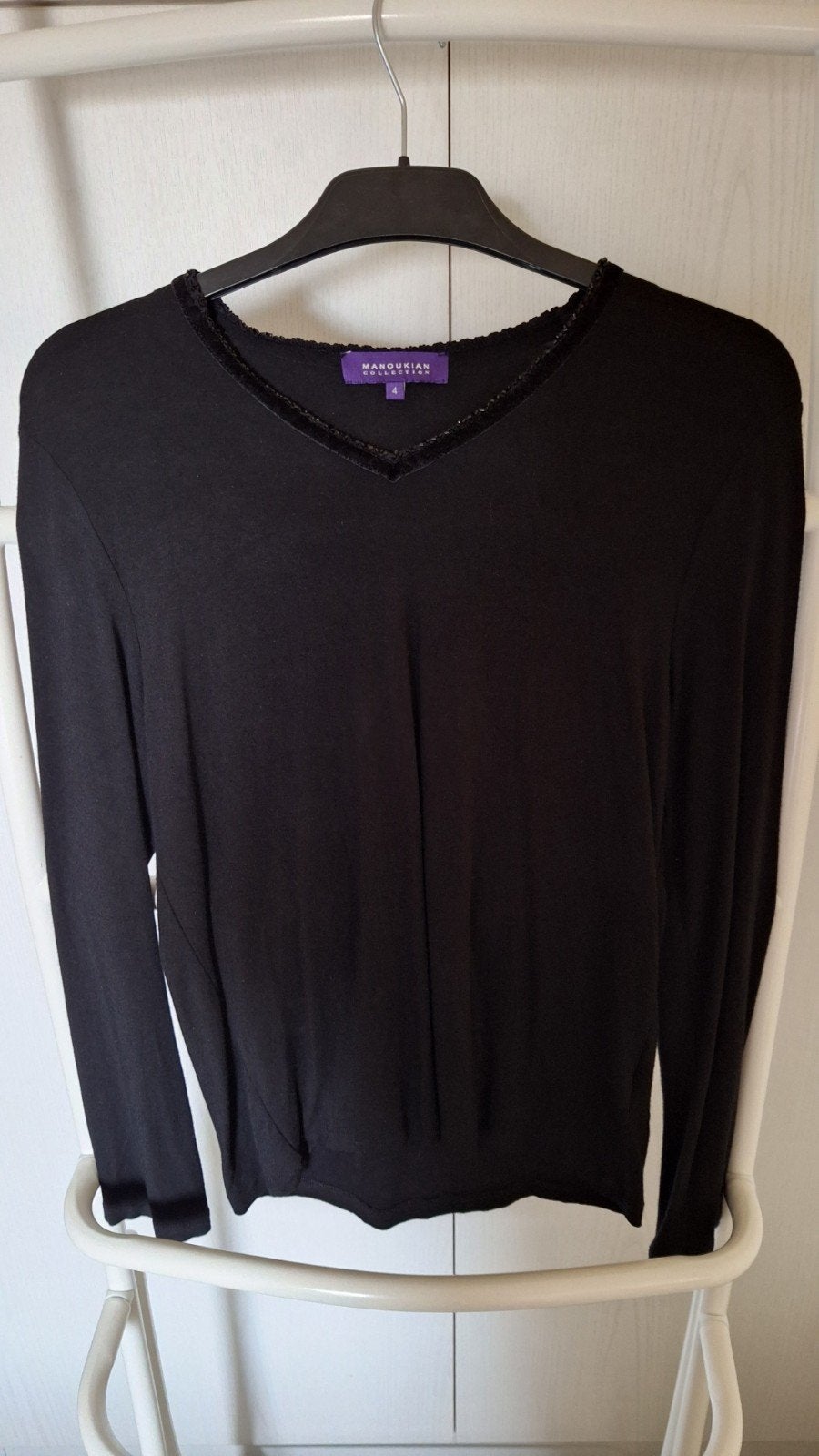 Dames topje maat 40 met glitter V hals zwart lange mouw, Kleding | Dames, Maat 38/40 (M), Zwart, Alain Manoukian, Ophalen of Verzenden