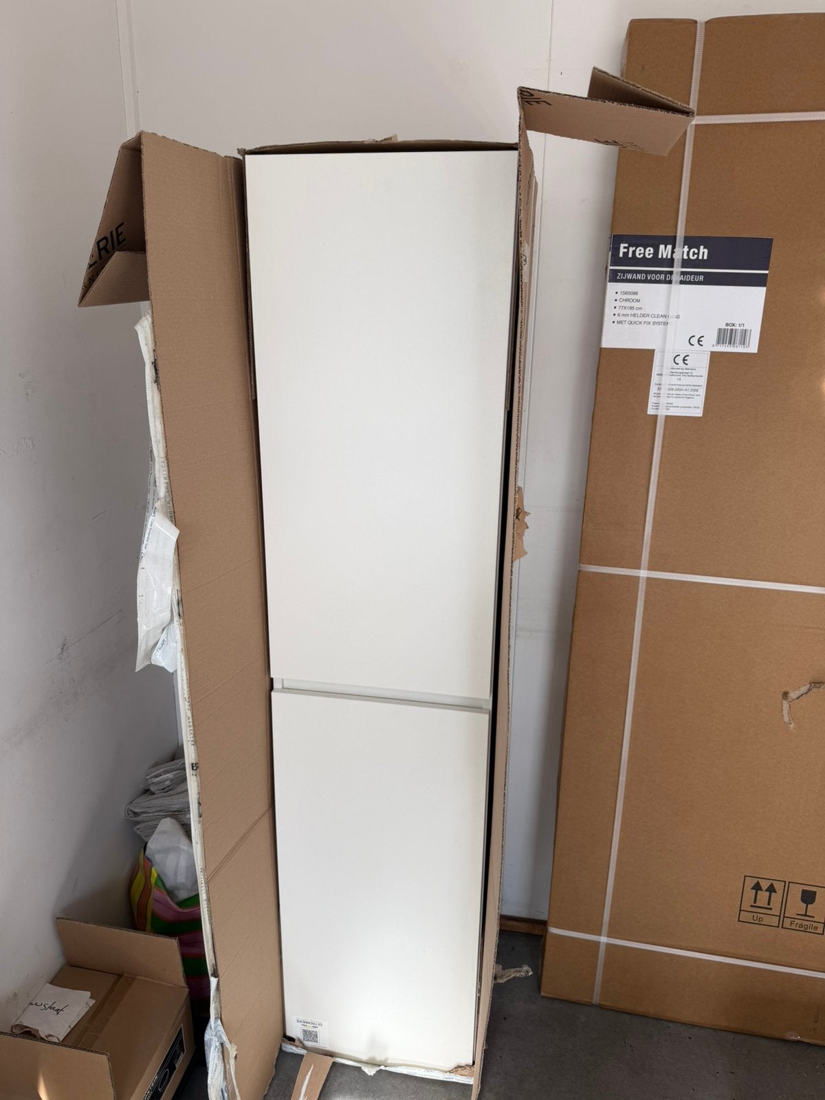 Detremmerie hoge witte kolomkast nieuw, Huis en Inrichting, Ophalen, (Half)hoge kast, Minder dan 50 cm, 100 tot 150 cm