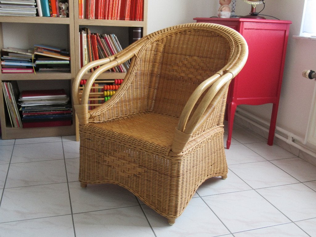 zetel-bamboe-rotan-interieur-VINTAGE, Enlèvement, Comme neuf