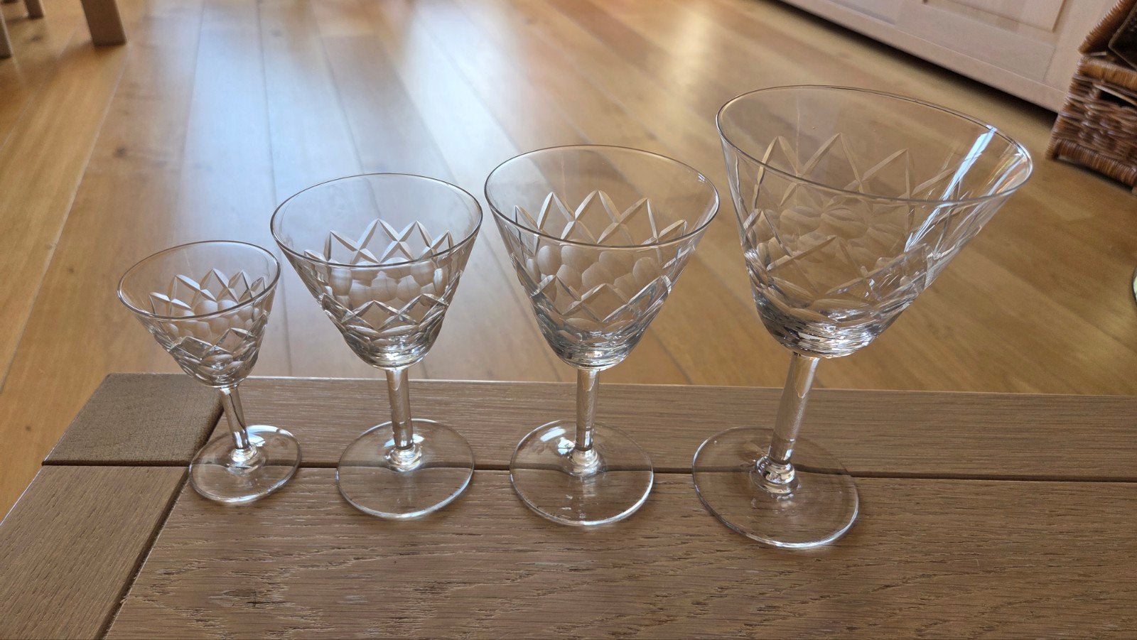 verres cristal vintage 4x6, Enlèvement, Vintage