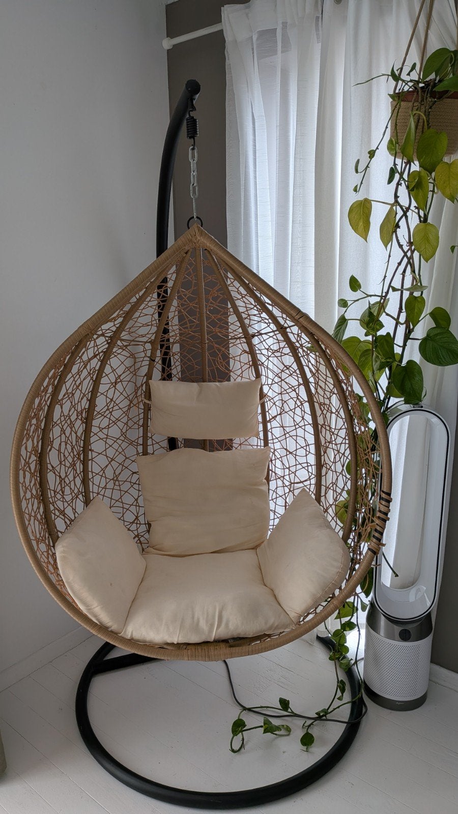 Siège suspendu, Scandinave, Beige, Enlèvement, Utilisé
