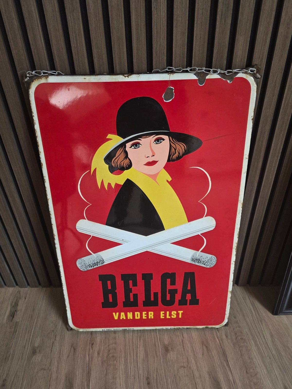 emaille reclamebord Belga Van Der Elst., Collections, Enlèvement, Panneau publicitaire