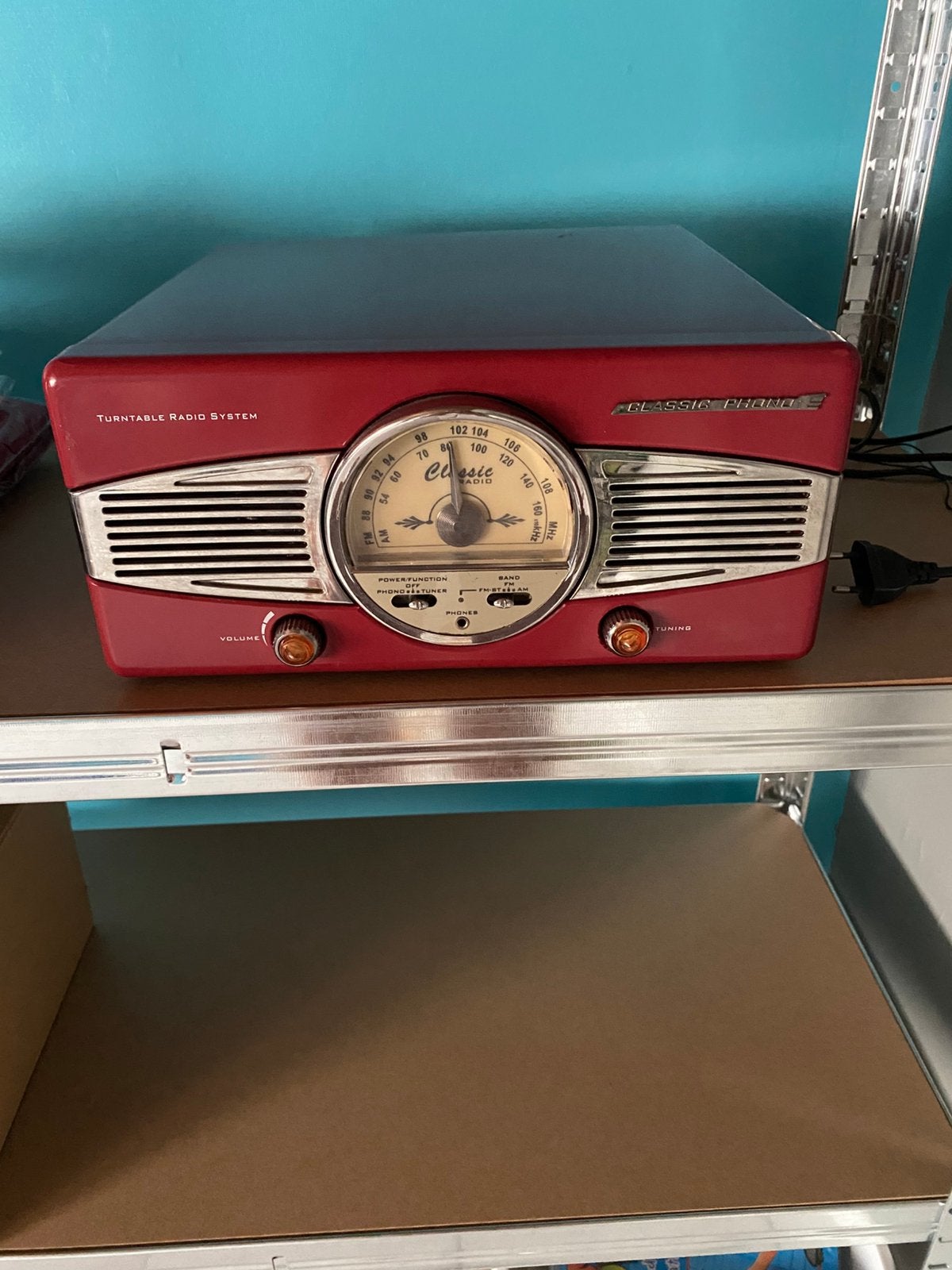 Retro platenspeler met radio, Audio, Tv en Foto, Platenspelers, Ophalen, Gebruikt, Platenspeler