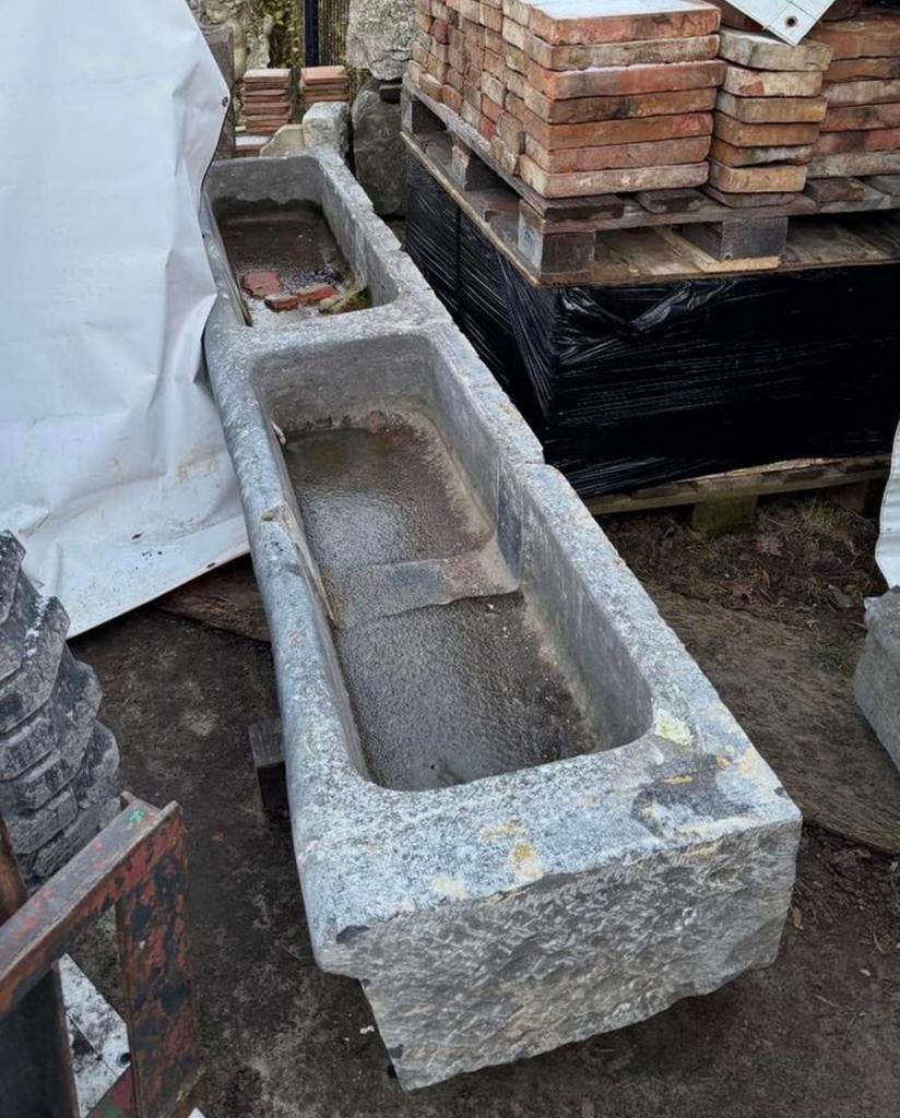 Antieke arduinen voederbak met 2 openingen  0474220705, Enlèvement, Comme neuf