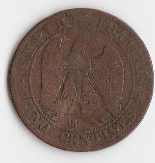 5 centimes, Frankrijk 1853, Ophalen, Frankrijk, Losse munt