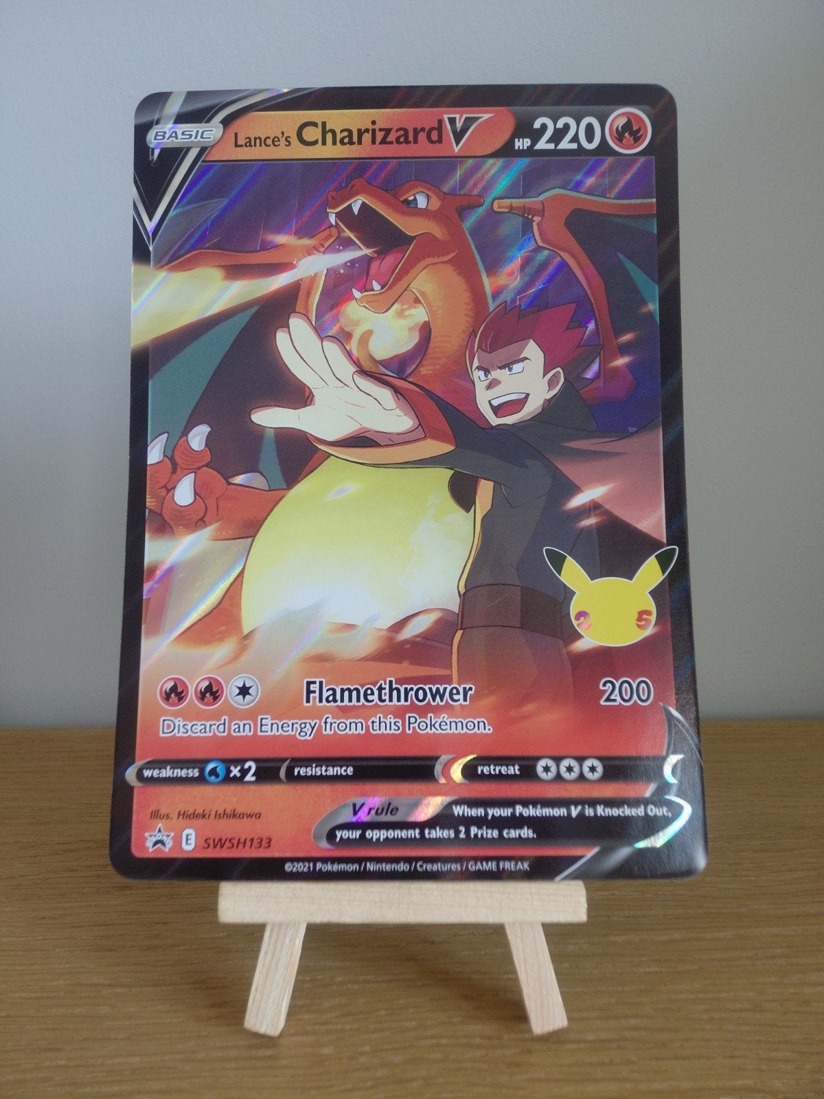 pokémon kaart: jumbo charizard, Hobby en Vrije tijd, Verzamelkaartspellen | Pokémon, Ophalen of Verzenden, Gebruikt, Losse kaart