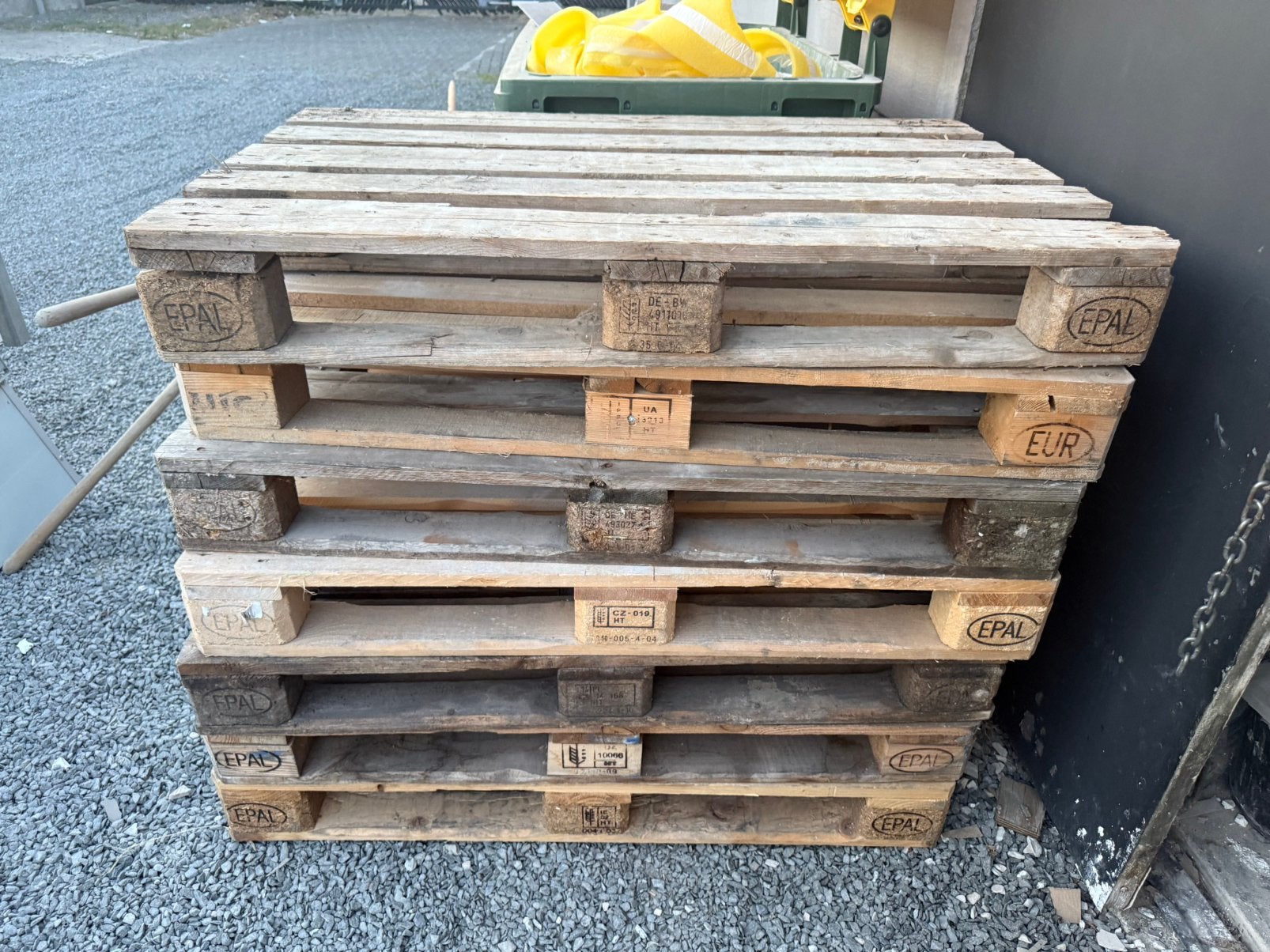 9 europalletten, Doe-het-zelf en Bouw, Hout en Planken, Ophalen, Zo goed als nieuw