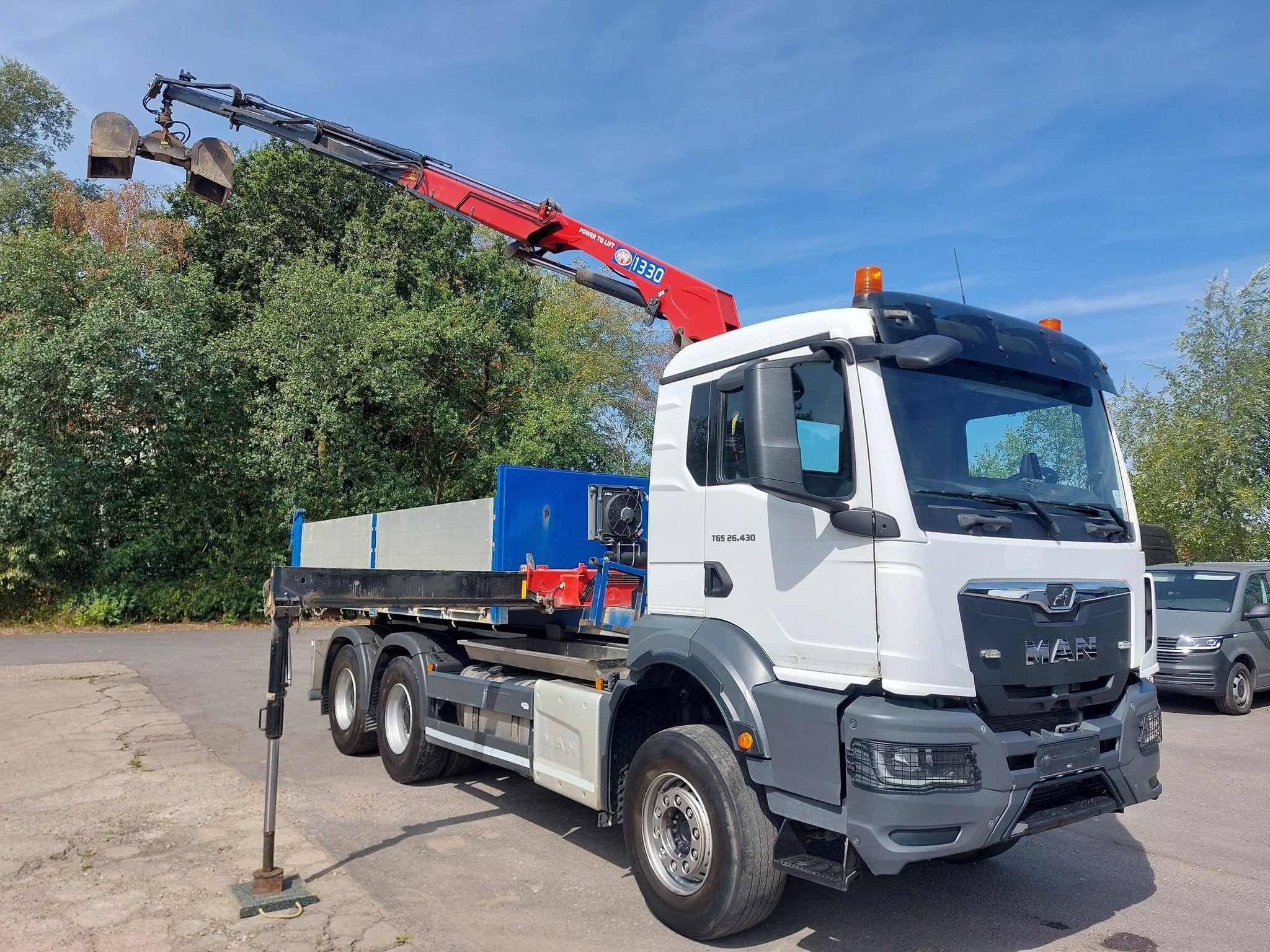 MAN TGS 26.430 6x4 + container + HMF 1330 K3-Funk, Achat, Euro 6, Entreprise, Diesel