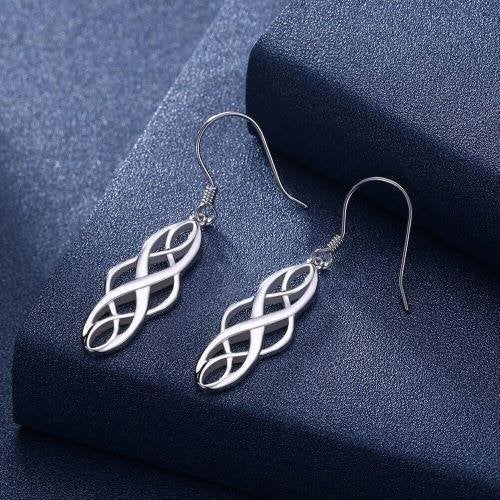 Infinity oorbellen, verzilverd, Bijoux, Sacs & Beauté, Boucles d'oreilles, Enlèvement ou Envoi, Neuf, Argent, Pendantes