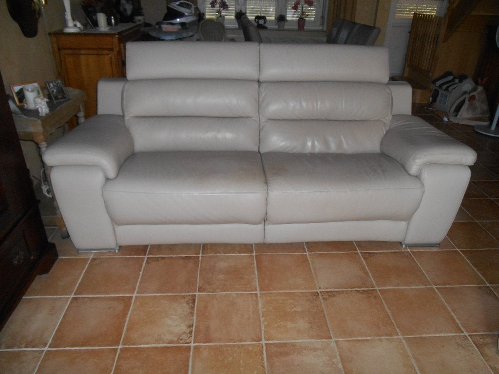 CANAPE CUIR ETAT IMPECCABLE, Ophalen, Zo goed als nieuw, Leer