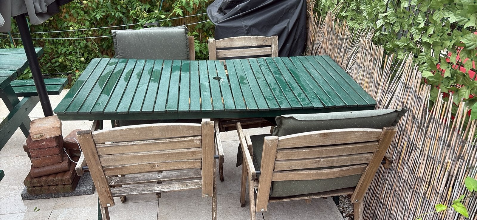 Table et chaises jardin, Jardin & Terrasse, Enlèvement, Utilisé, Bois