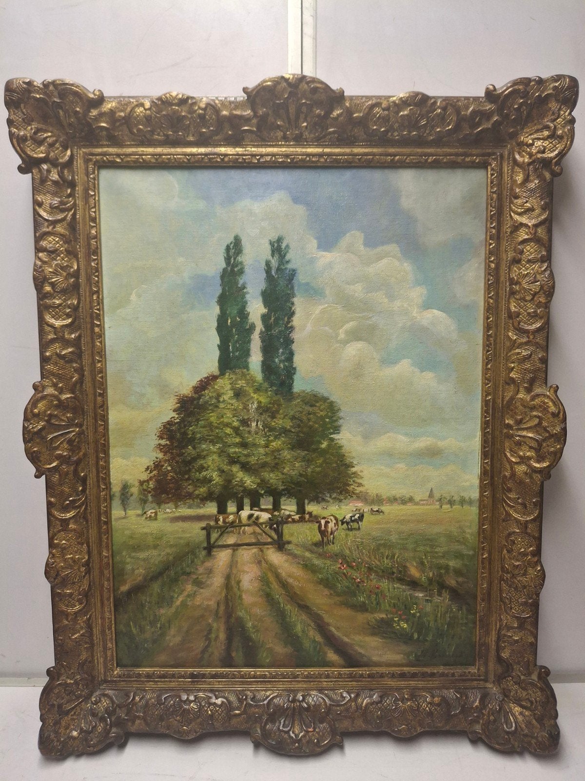 Landschap met koeien, Antiek en Kunst, Ophalen