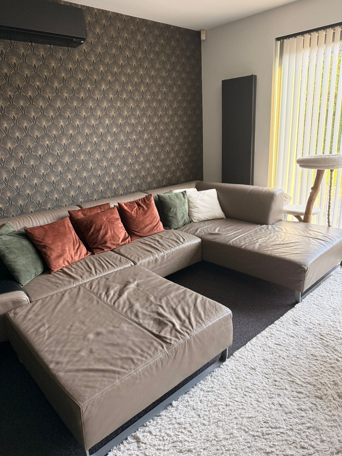 Gratis af te halen - lederen salon, Huis en Inrichting, Ophalen, Gebruikt, Leer, Modern