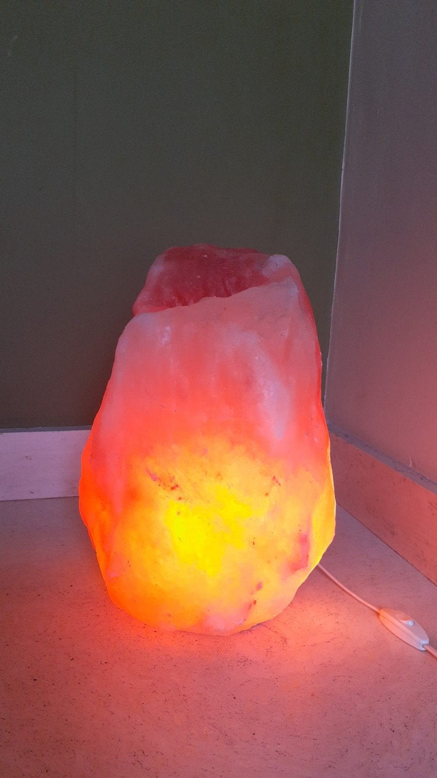 grote Himalaya zoutlamp 30 cm hoogte, Gebruikt, Overige merken, Oranje, 30 cm