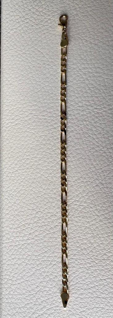 18kt verguld armbandje van 15,5cm NIEUW, Handtassen en Accessoires, Armbanden, Ophalen of Verzenden, Nieuw, Goud, Staal