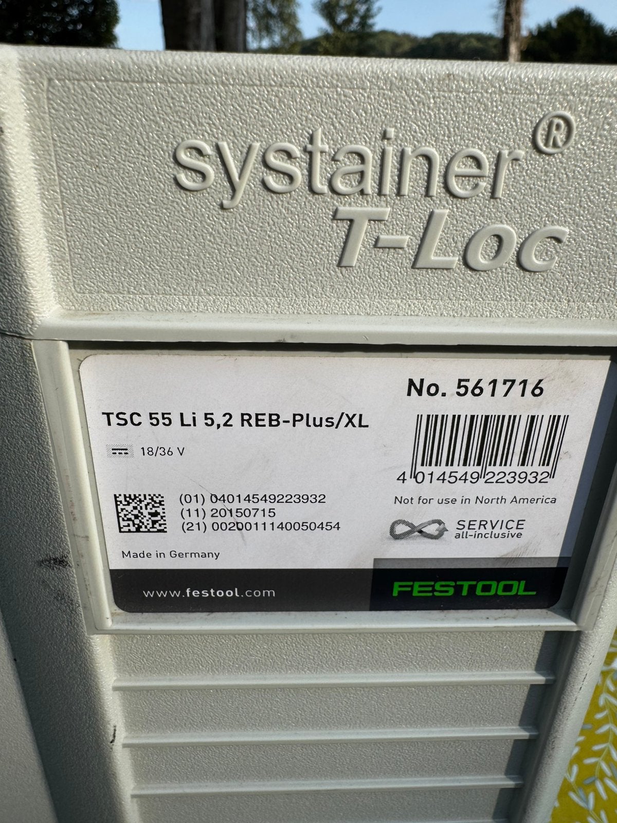 Festool TSC 55 Li 5,2 REB-plus/xl, Bricolage & Construction, Outillage | Scies mécaniques, Enlèvement, Comme neuf