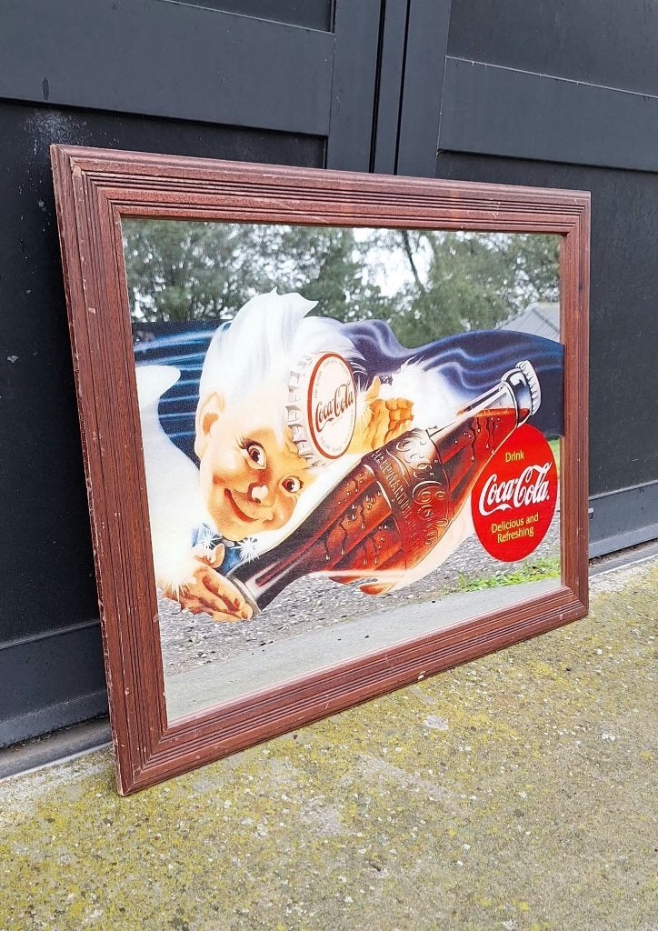 XXL reclame spiegel Coca-Cola, 80 x 60cm groot., Ophalen, Gebruikt, Overige typen