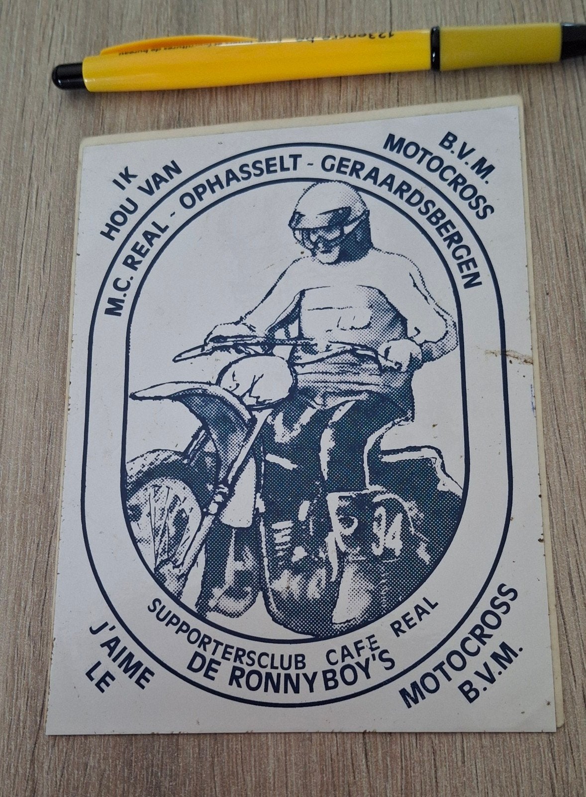 Sticker motocross supporter club Ronny Boys MC Real Ophassel, Ophalen of Verzenden, Zo goed als nieuw, Auto of Motor