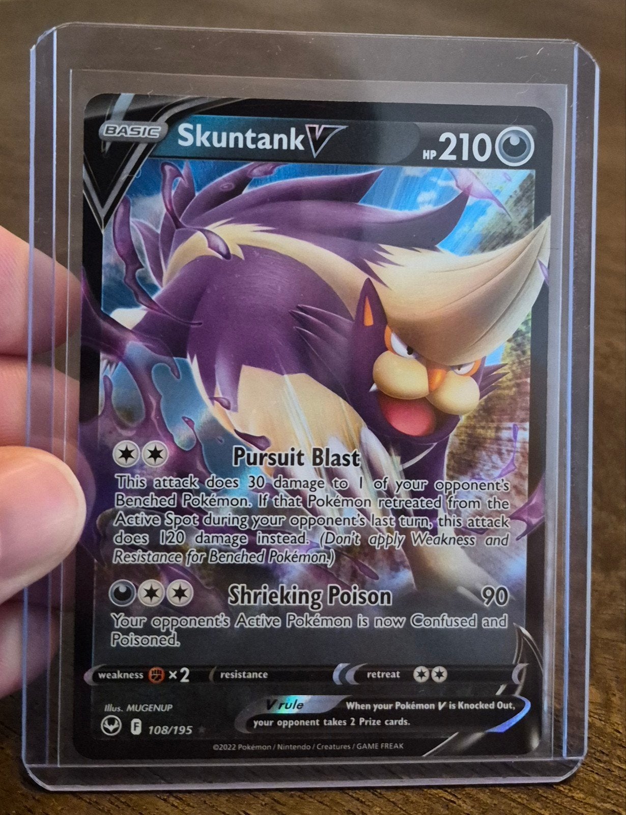 Skuntank V full art pokemon kaart, Ophalen