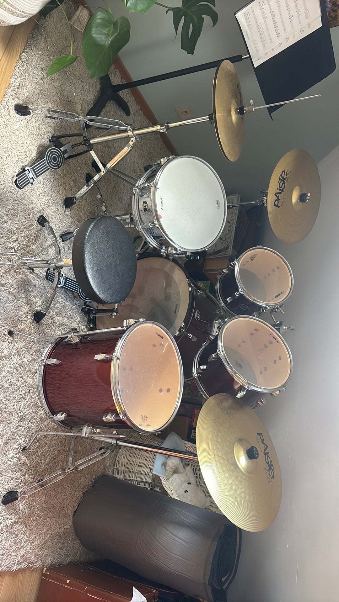 Volledig drumstel excl staander, Muziek en Instrumenten, Drumstellen en Slagwerk, Ophalen, Zo goed als nieuw, Sonor