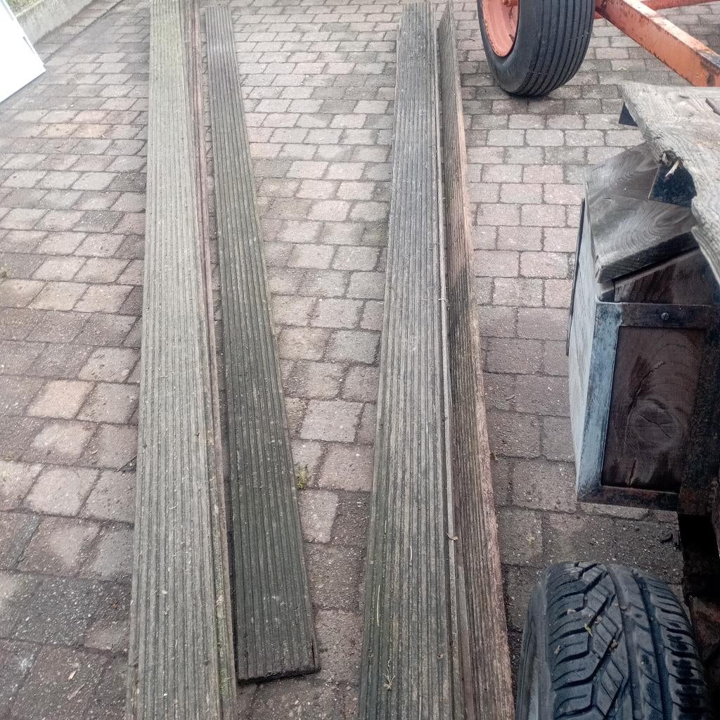 Lange bankirai planken, Doe-het-zelf en Bouw, Hout en Planken, Ophalen, Gebruikt, Plank, Overige houtsoorten