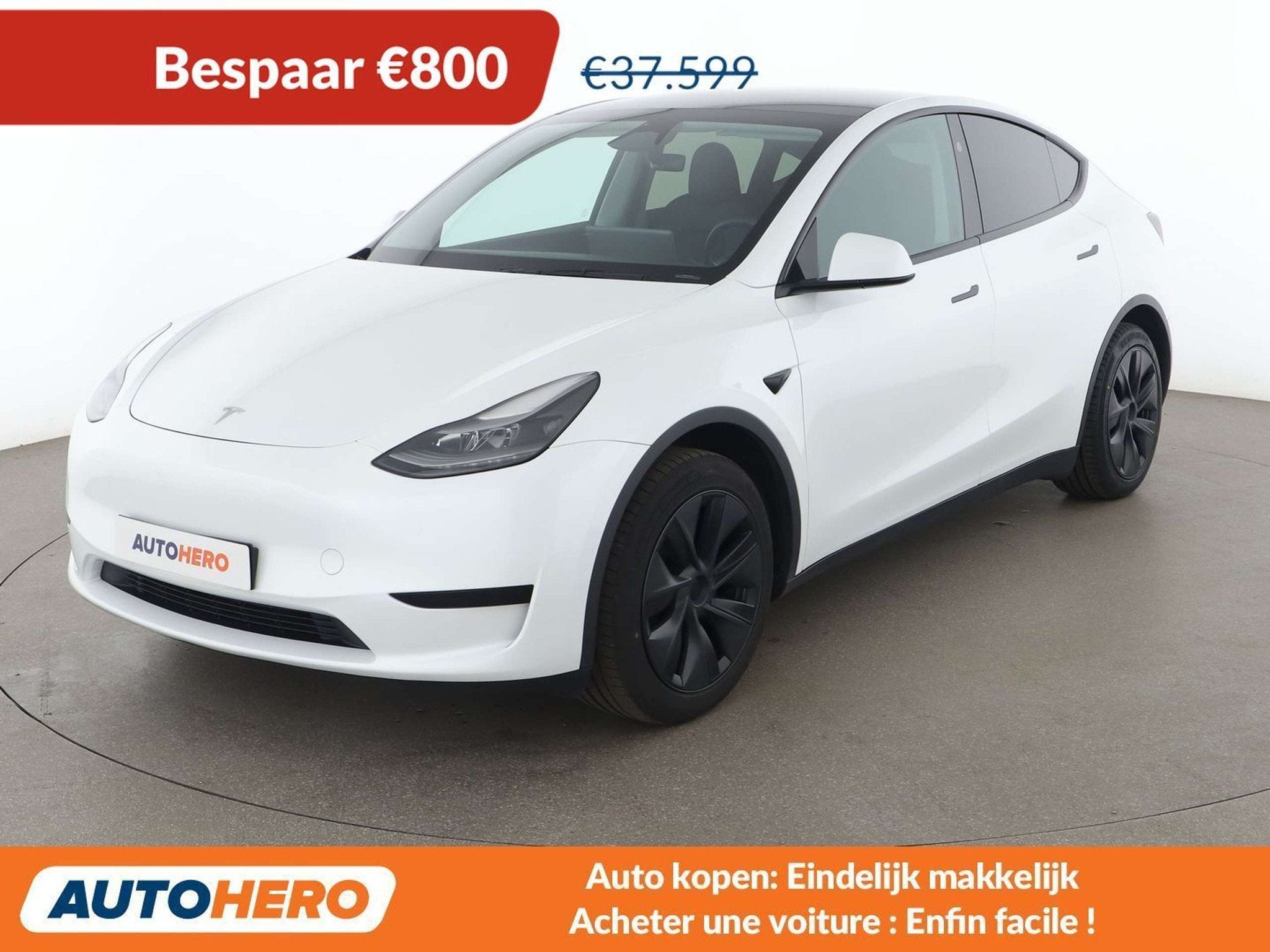 Tesla Model Y Long Range RWD (bj 2024, automaat), Auto's, Automaat, Panoramadak, Achterwielaandrijving, Gebruikt