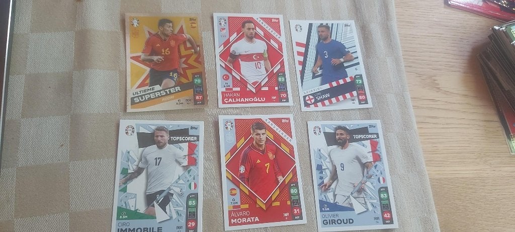 6 photo football Championnat Europe  Shaw Immobile Morata, Enlèvement ou Envoi, Neuf, Plusieurs images