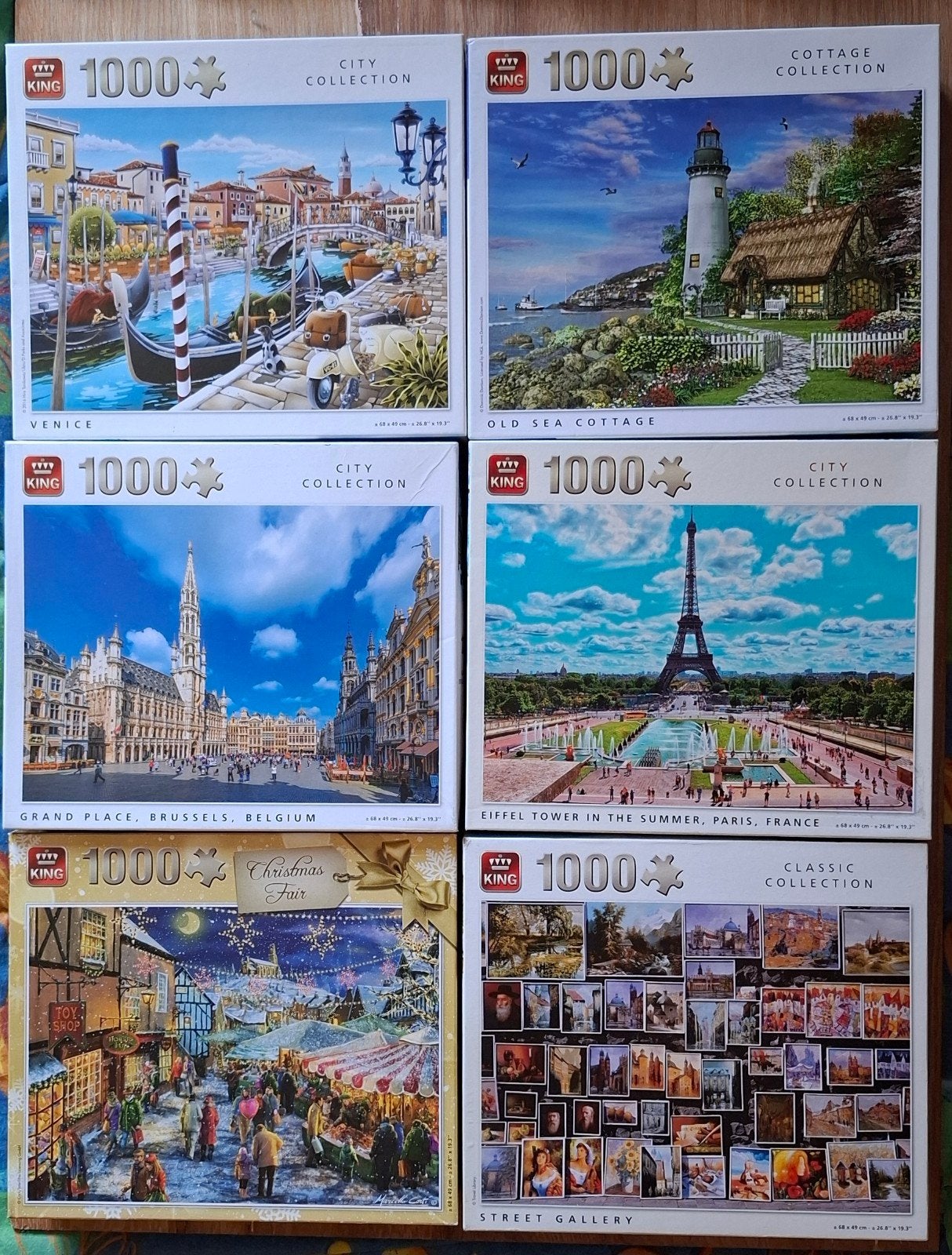 6 King puzzels van 1000 stuks, Ophalen of Verzenden, 500 t/m 1500 stukjes, Legpuzzel
