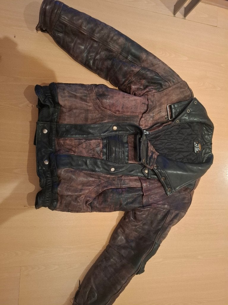 Lederen motorvest Vintage, Seconde main, Enlèvement ou Envoi, Manteau | cuir, Hommes