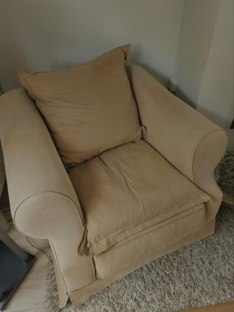 Grote Fauteuil met losse hoes (Beige/Zandkleur), Enlèvement